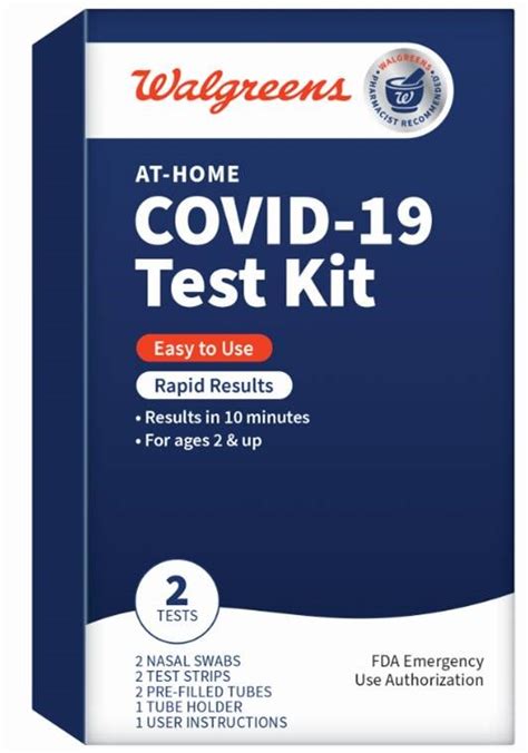 covid home test kit walgreens